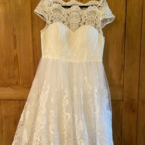 Beautiful white lace tulle dress